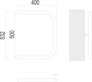 Полотенцесушитель водяной Terminus П-обр AISI 32х2 500х400